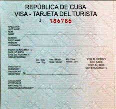 Visado para viajar a Cuba